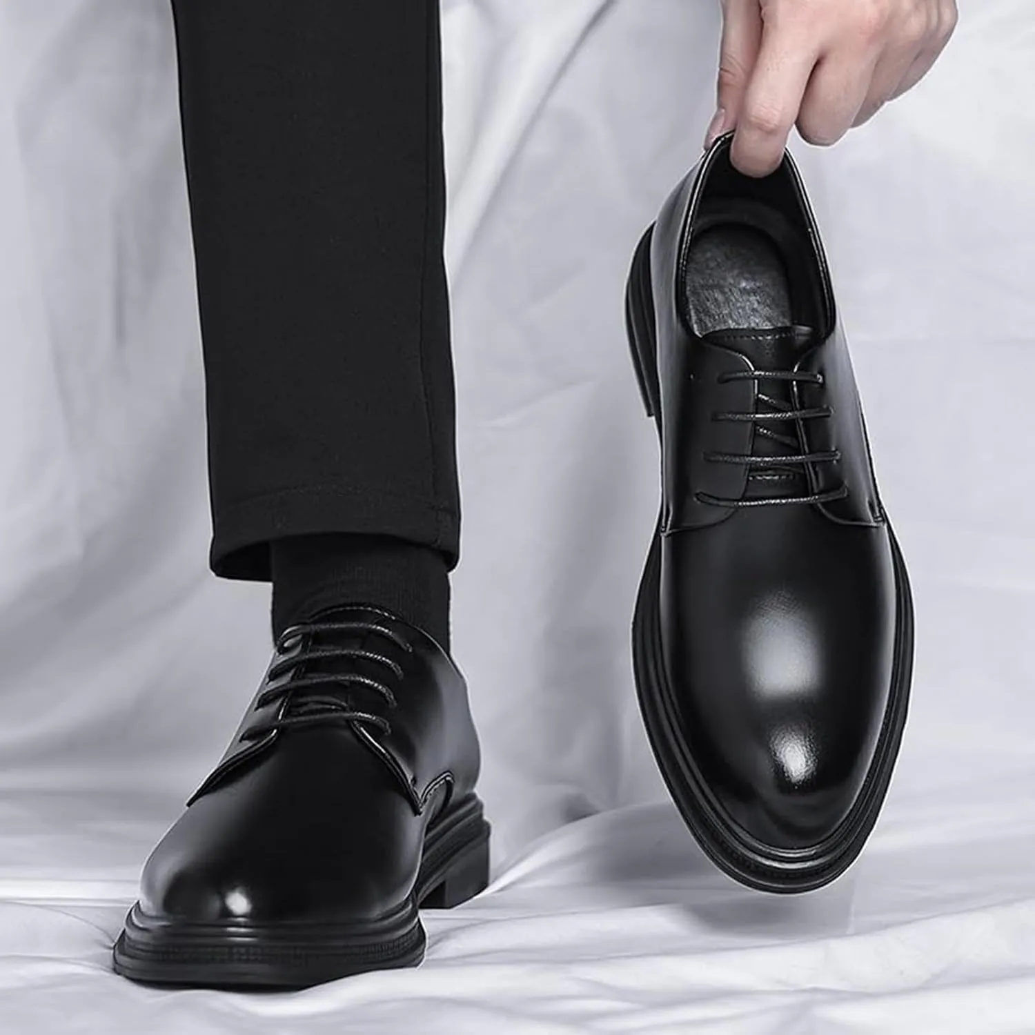 Men's Genuine Leather Dress Shoes, Comfortable Monk Strap Loafers Classic Formal Business Shoes Round Toe Classic Elegant Comfortable