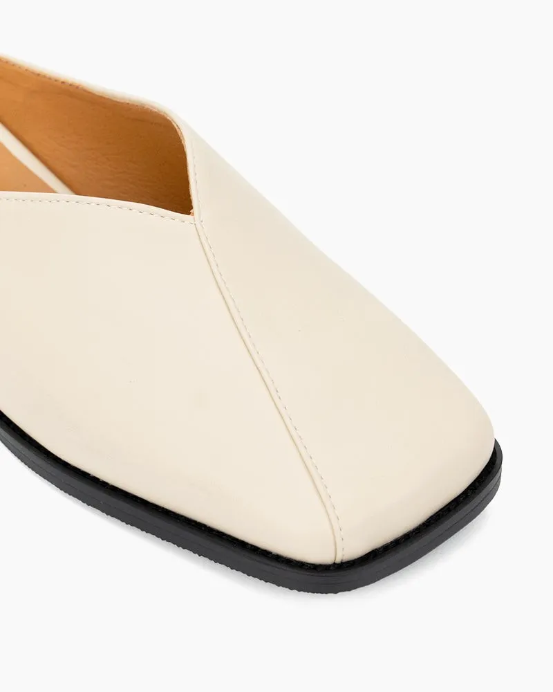 Minimalist Square Toe Flat Mules