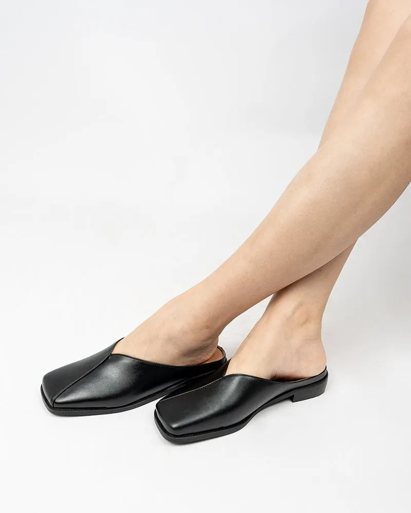 Minimalist Square Toe Flat Mules
