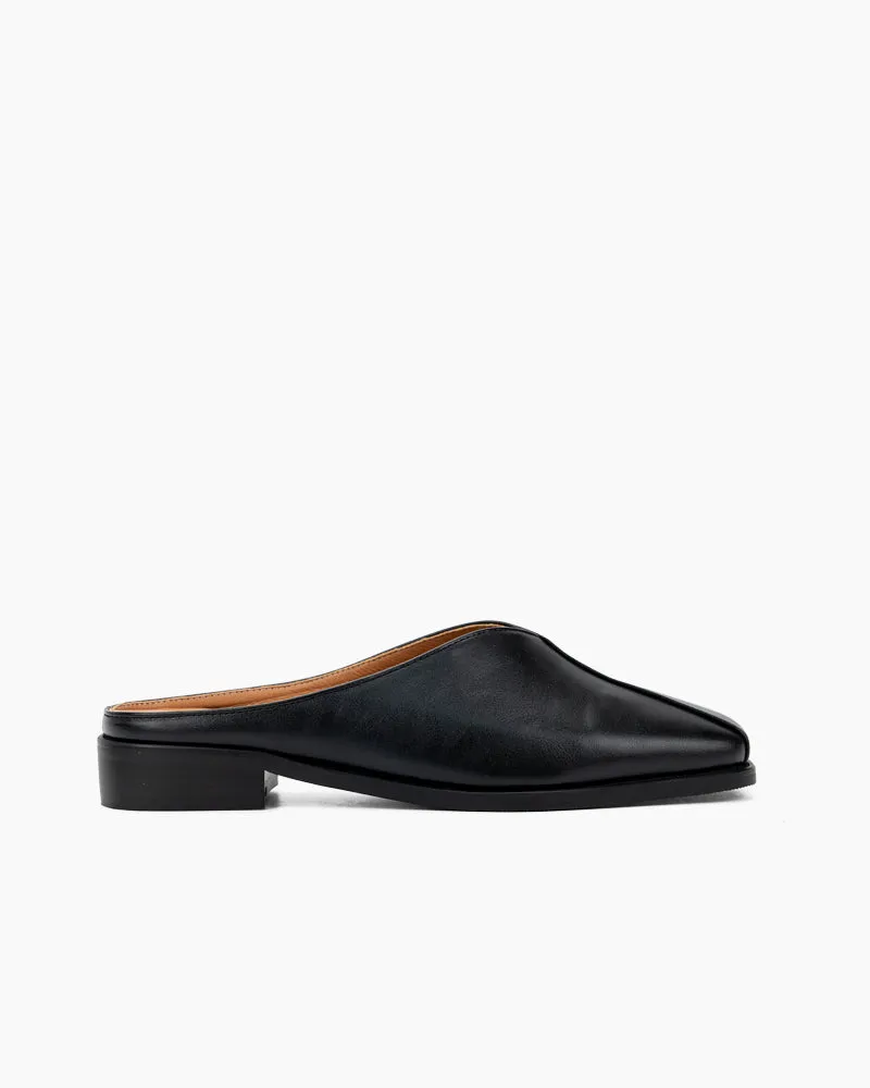 Minimalist Square Toe Flat Mules