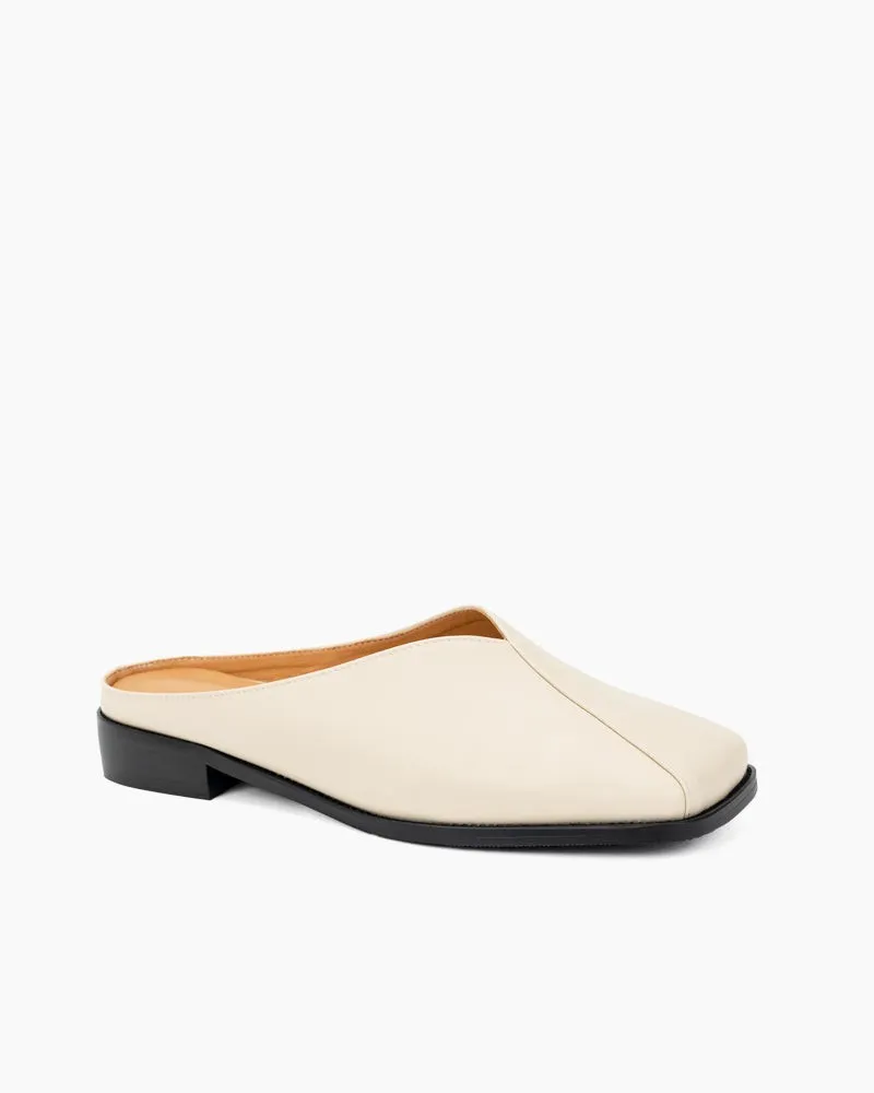 Minimalist Square Toe Flat Mules