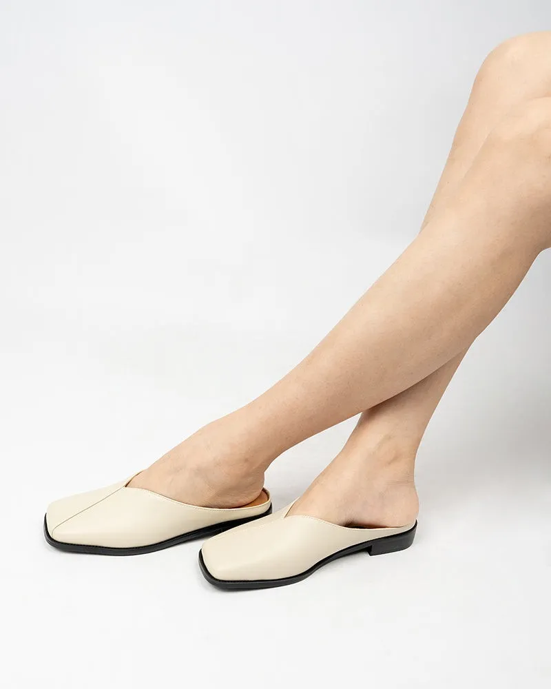 Minimalist Square Toe Flat Mules
