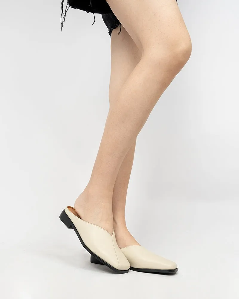 Minimalist Square Toe Flat Mules