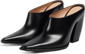 Mules for Women Chunky Heeled Mules Pointed Toe Clogs Slip on Heels Backless Loafers Work Office Casual Shoes