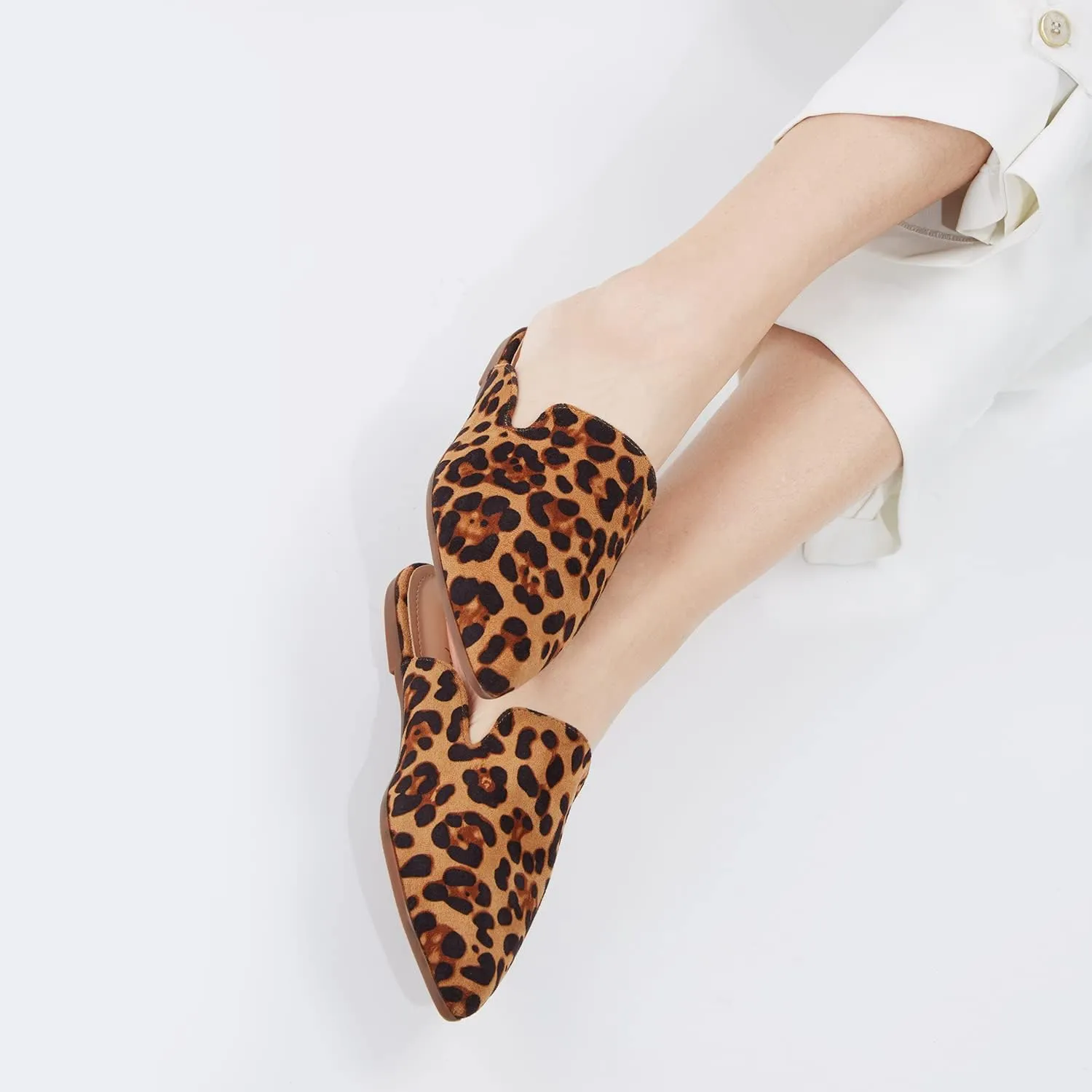 Mules for Women Flats Pointed Toe Slip On Slides Loafer Shoes