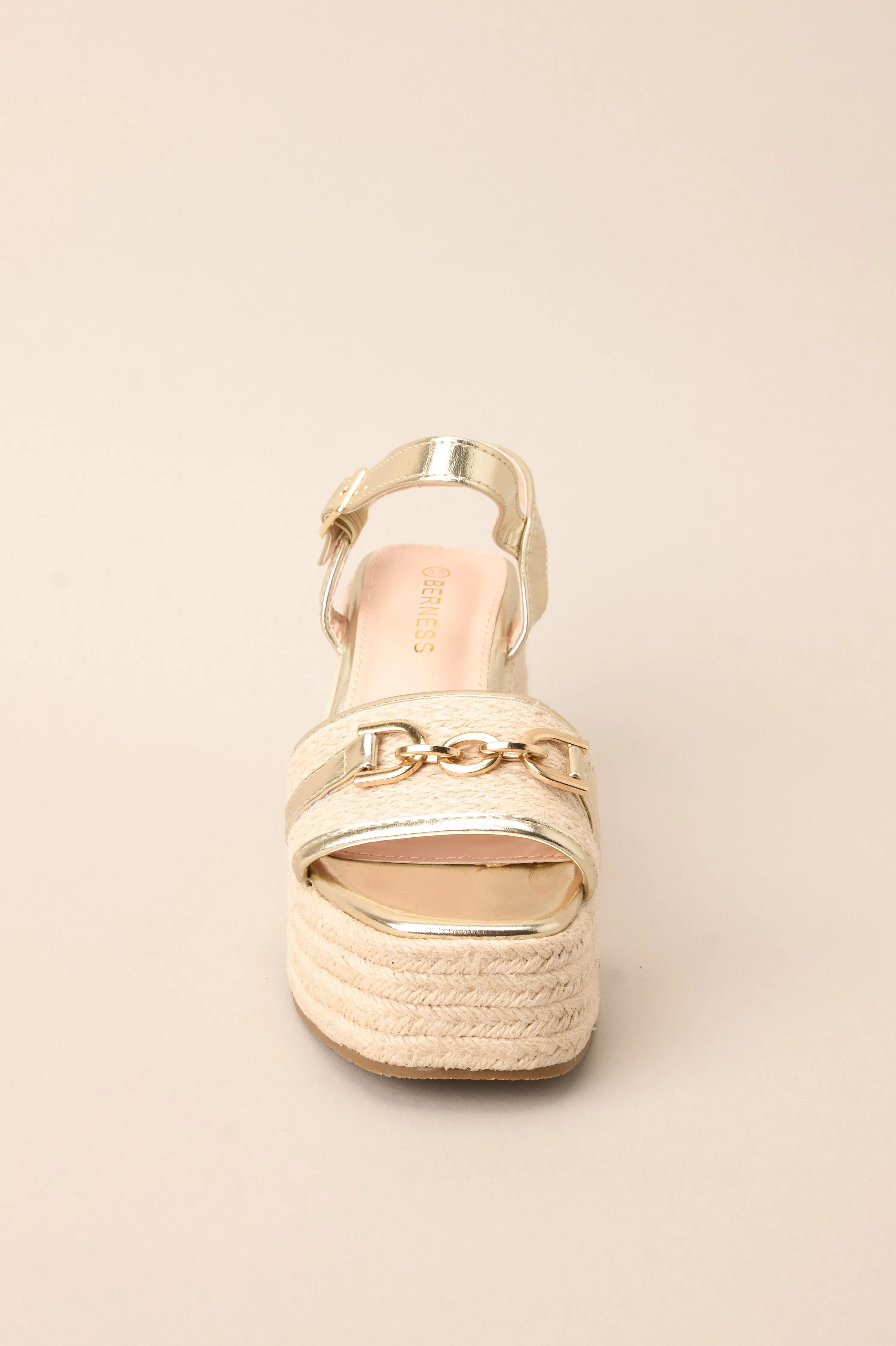 My Biggest Support Gold Platform Sandals