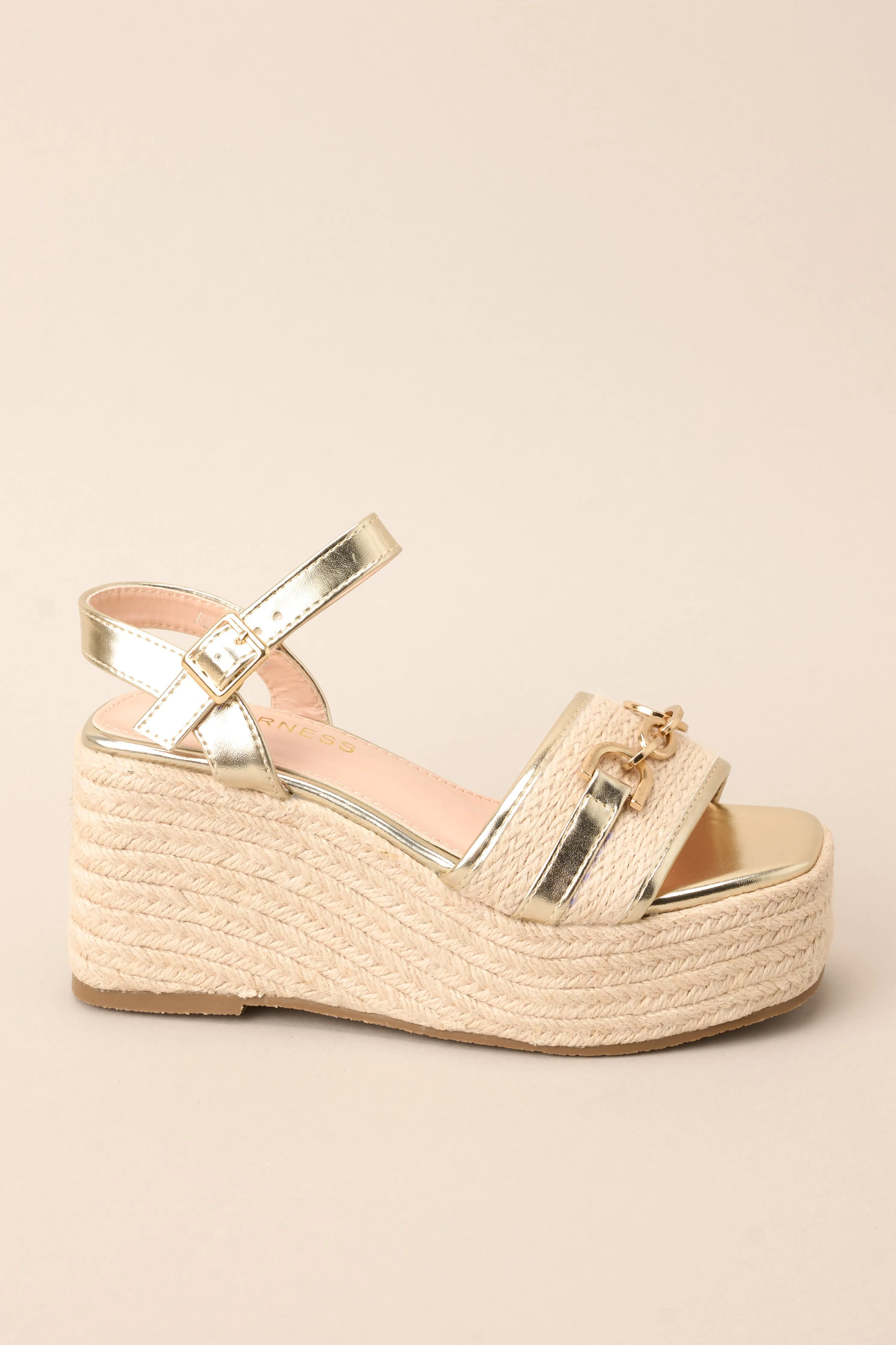My Biggest Support Gold Platform Sandals