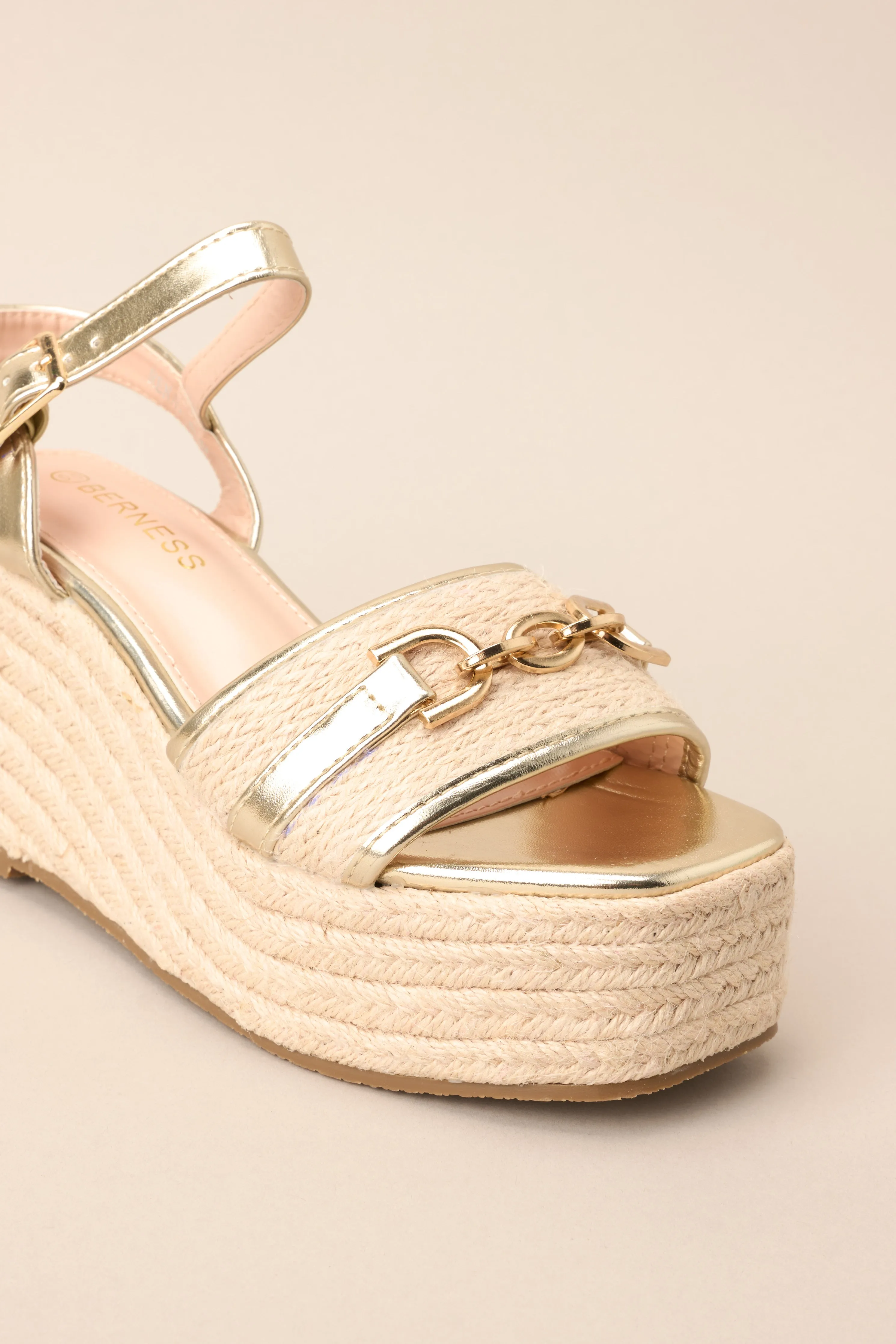 My Biggest Support Gold Platform Sandals