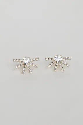 Phoebe Gold Rhinestone Sunburst Stud Earrings