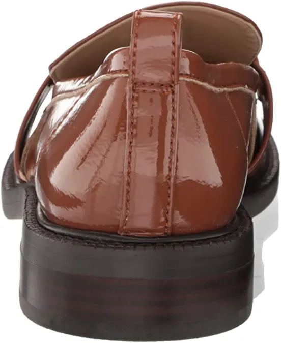 Sam Edelman Christy Burnt Caramel Closed Toe Block Heel Slip On Leather Loafers
