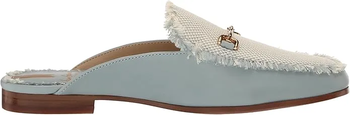 Sam Edelman Linnie Robin Egg Blue Fray Slip On Round Toe Flat Dress Mules Shoes