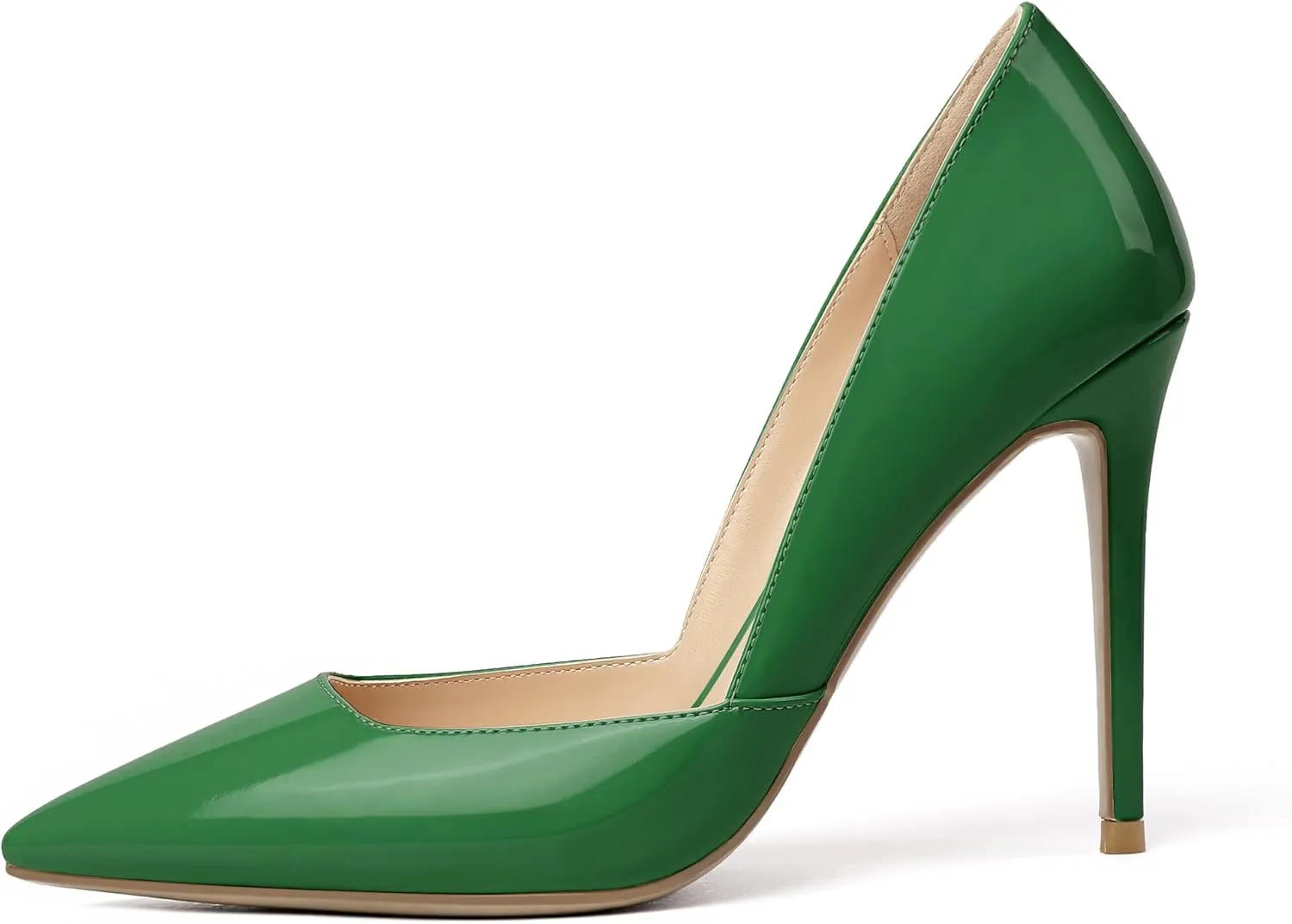 SAMMITOP Women's D'Orsay Slip On High Heels Elegant Pointy Toe Stilettos Pumps 4Inches Office Ladies Shoes