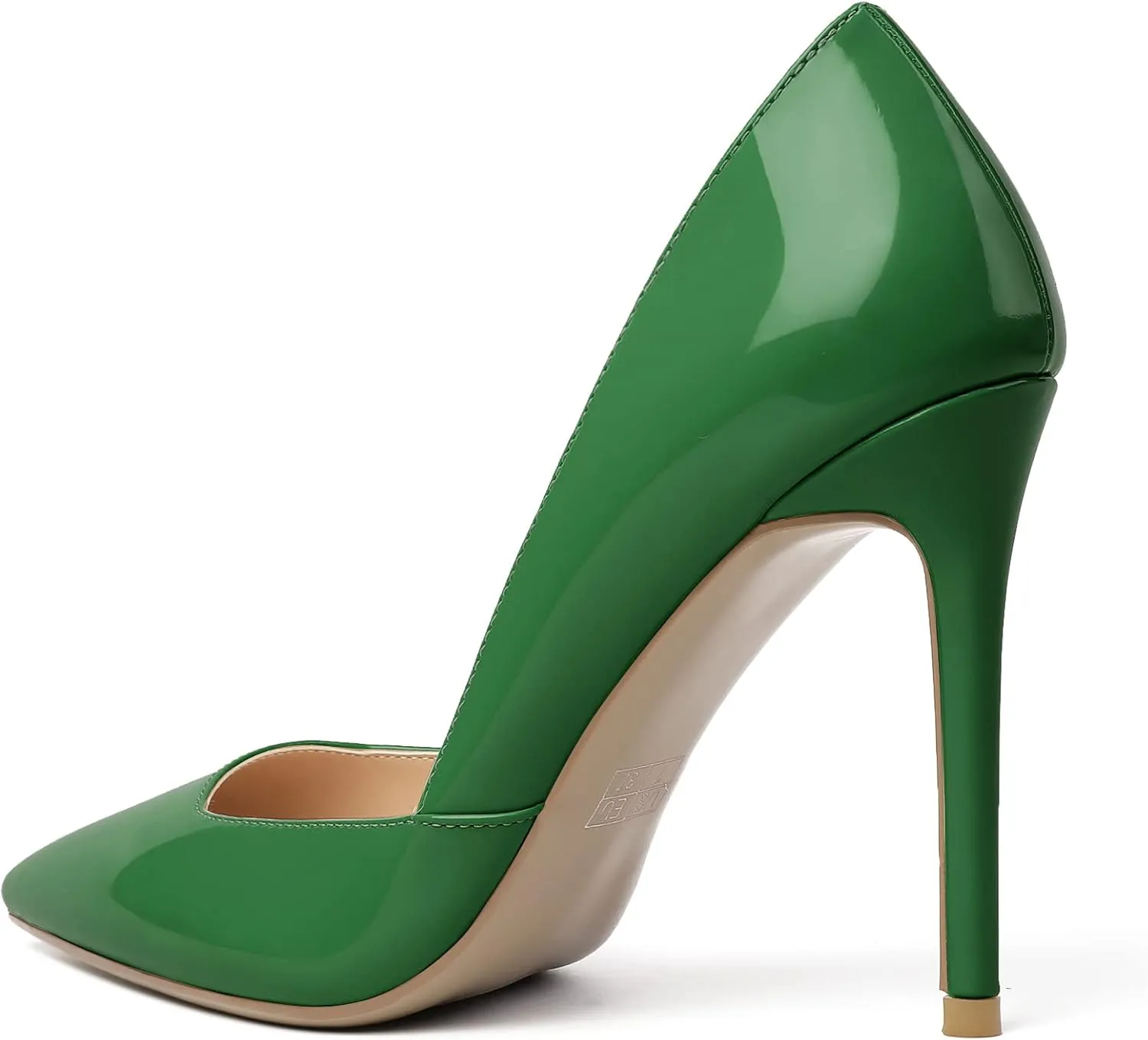 SAMMITOP Women's D'Orsay Slip On High Heels Elegant Pointy Toe Stilettos Pumps 4Inches Office Ladies Shoes