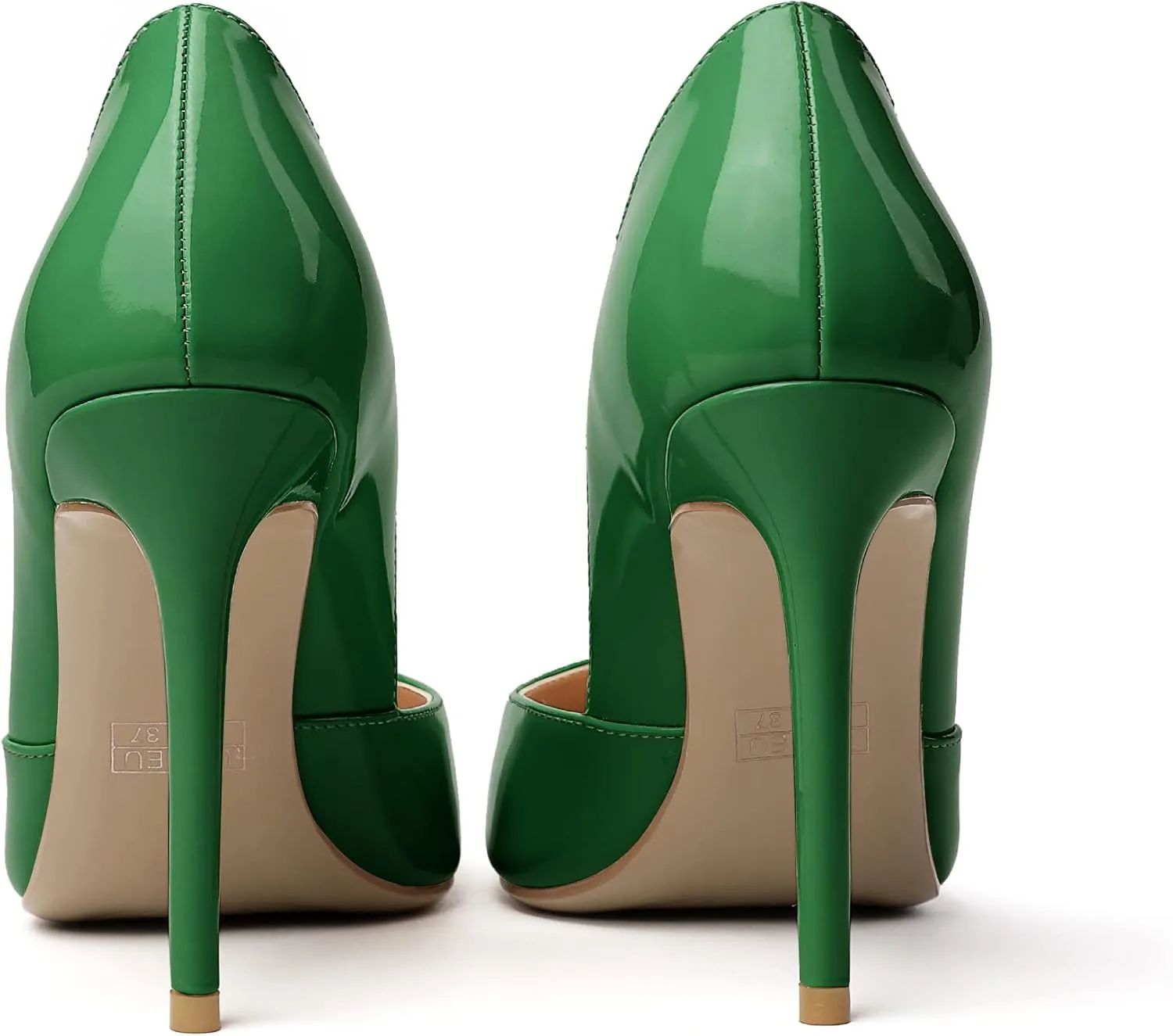 SAMMITOP Women's D'Orsay Slip On High Heels Elegant Pointy Toe Stilettos Pumps 4Inches Office Ladies Shoes