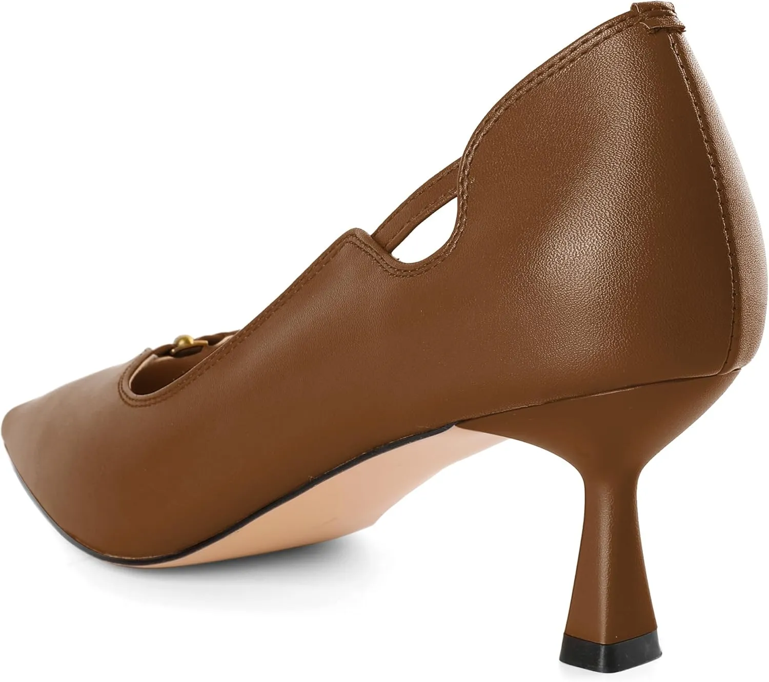 SAMMITOP Women's Kitten Heel Pumps Square Toe Low Heels Comfortable Elegant Office Work Dress Shoes 2.5 Inch
