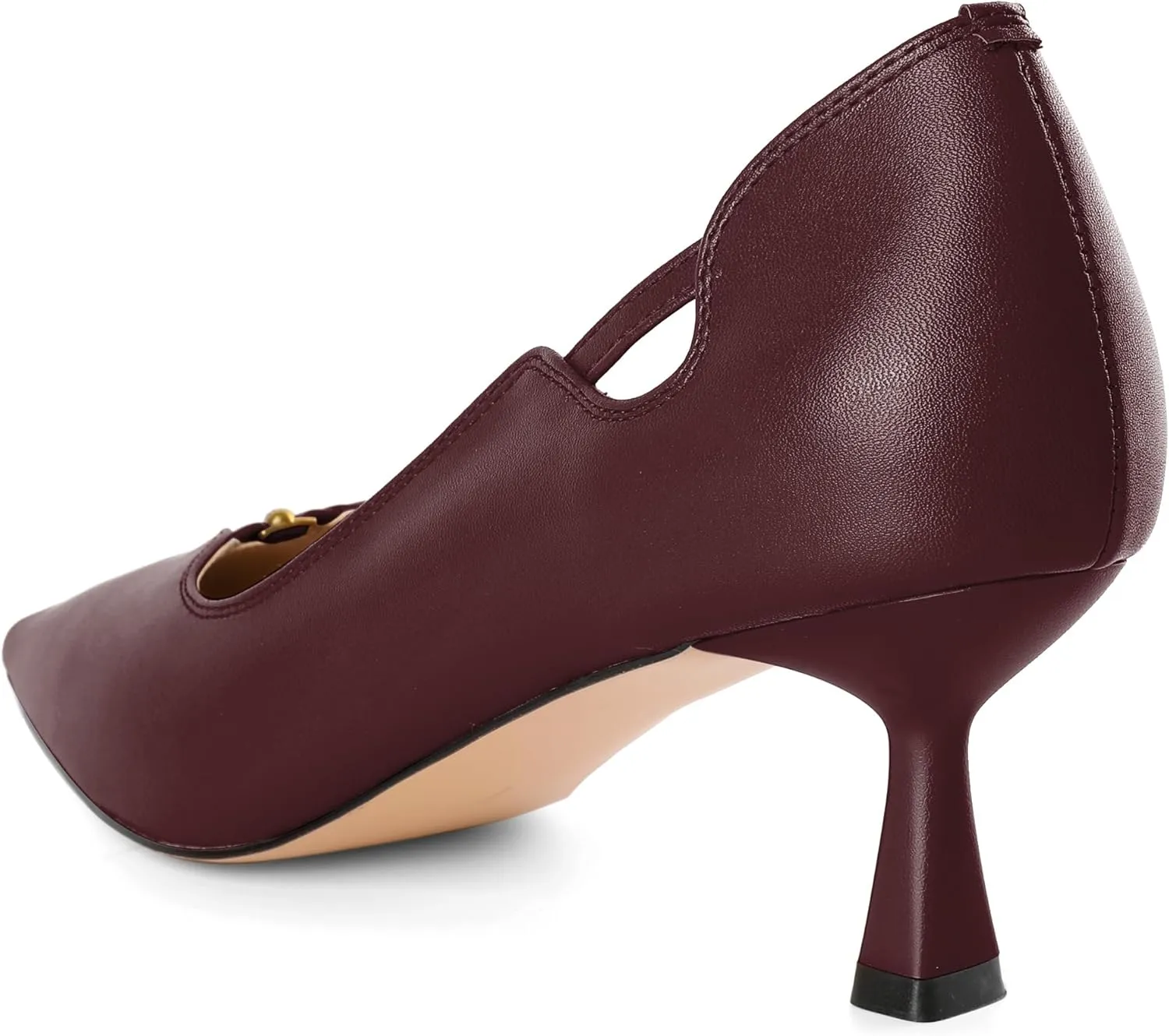 SAMMITOP Women's Kitten Heel Pumps Square Toe Low Heels Comfortable Elegant Office Work Dress Shoes 2.5 Inch