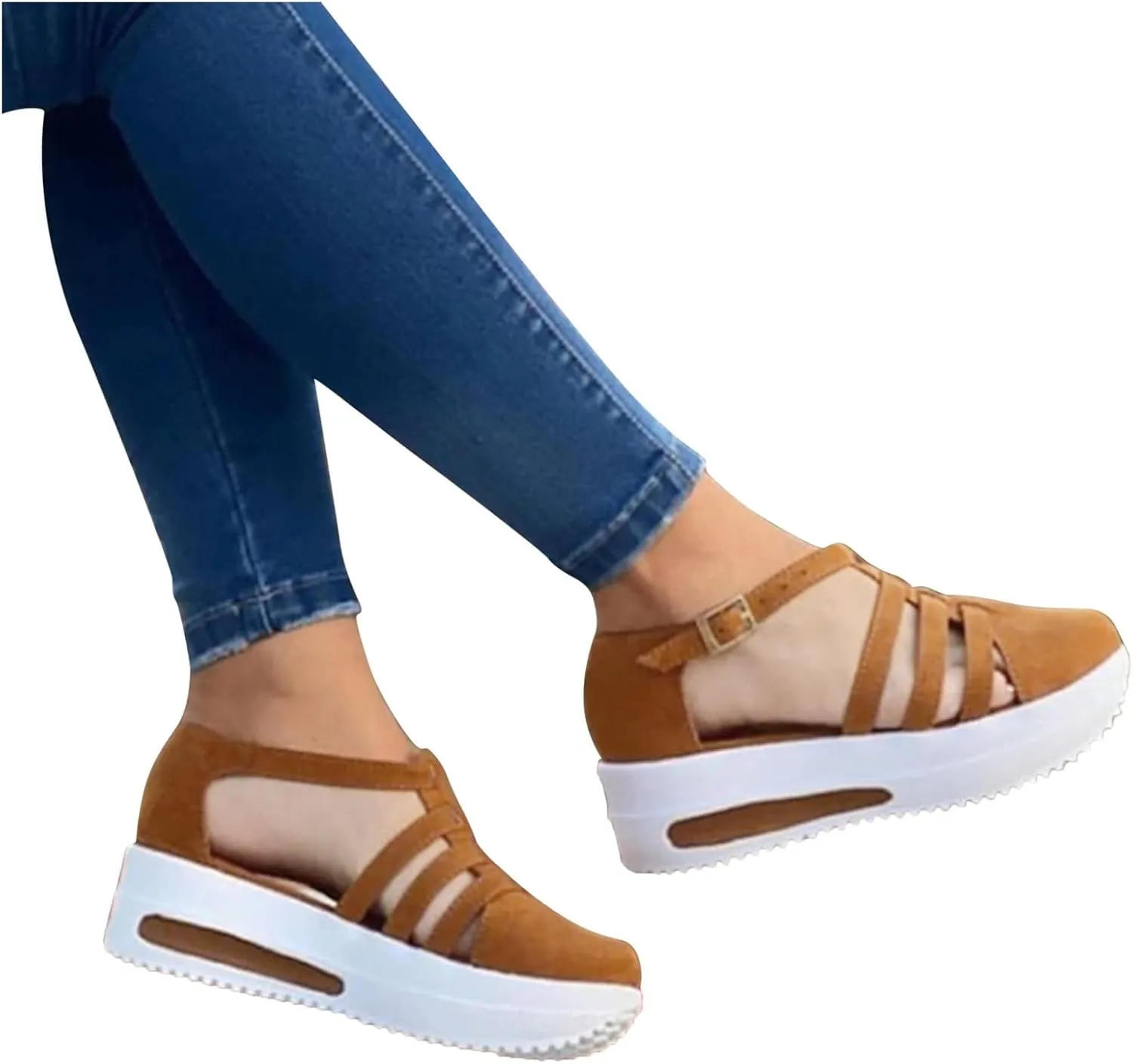 Sandals Women Fashion, Sandals Women Wedge Casual Breathable Flat Slippers Open Toe Outdoor Beach Sandals