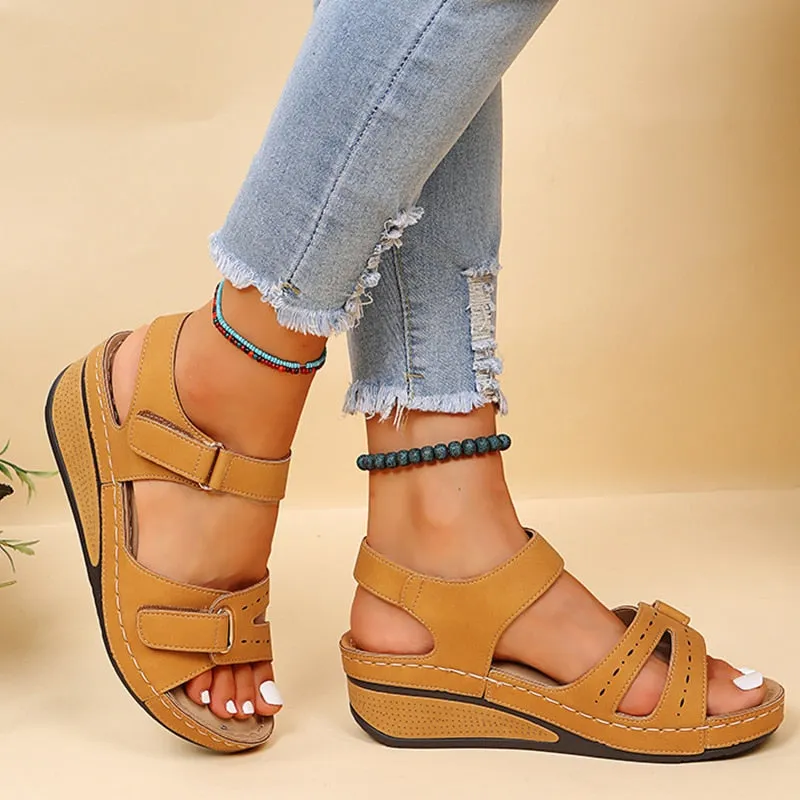Sandals Women Summer  Heels Sandals Summer Wedges Shoes For Women Platform Sandalias Mujer Elegant Medium Heel Shoes Women
