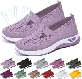 SHAOBGE Orthopedic Shoes for Women, Women Wide Width Breathable Walking Comfortable Slip on Sneakers, Non Slip Food Service Lightweight Sneaker, Nurse Shoes Arch Support Sneakers
