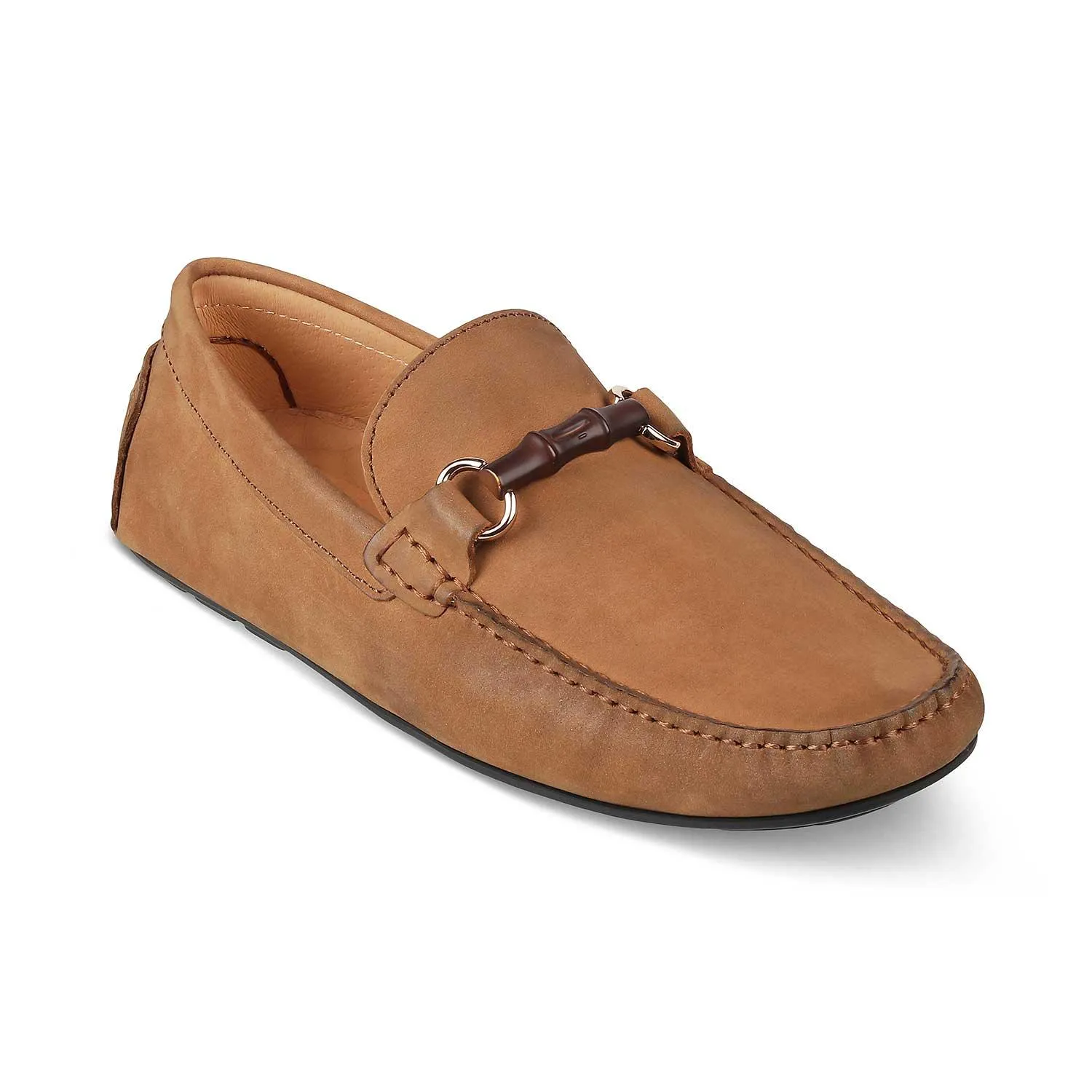 The Monize Tan Men's Leather Driving Loafers Tresmode