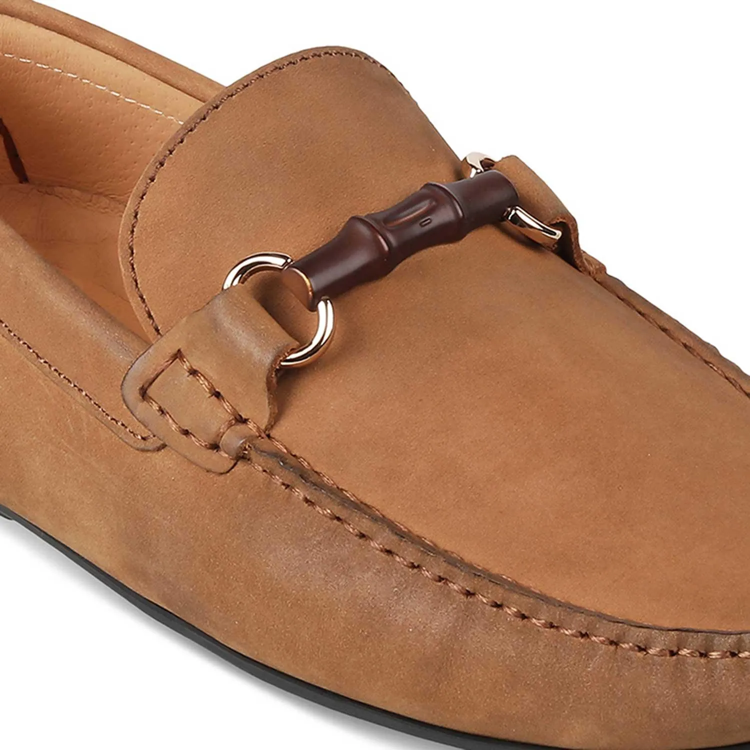 The Monize Tan Men's Leather Driving Loafers Tresmode