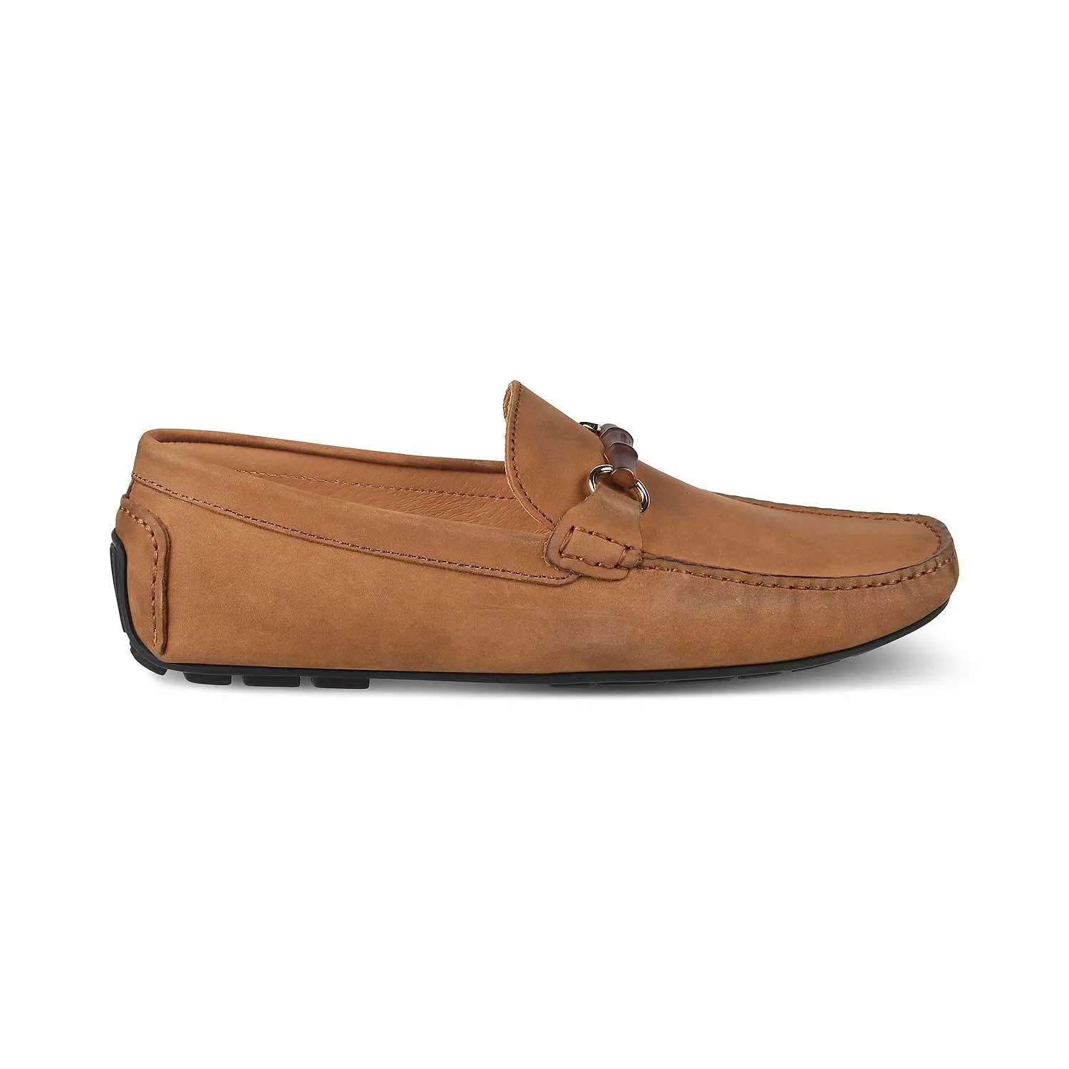 The Monize Tan Men's Leather Driving Loafers Tresmode