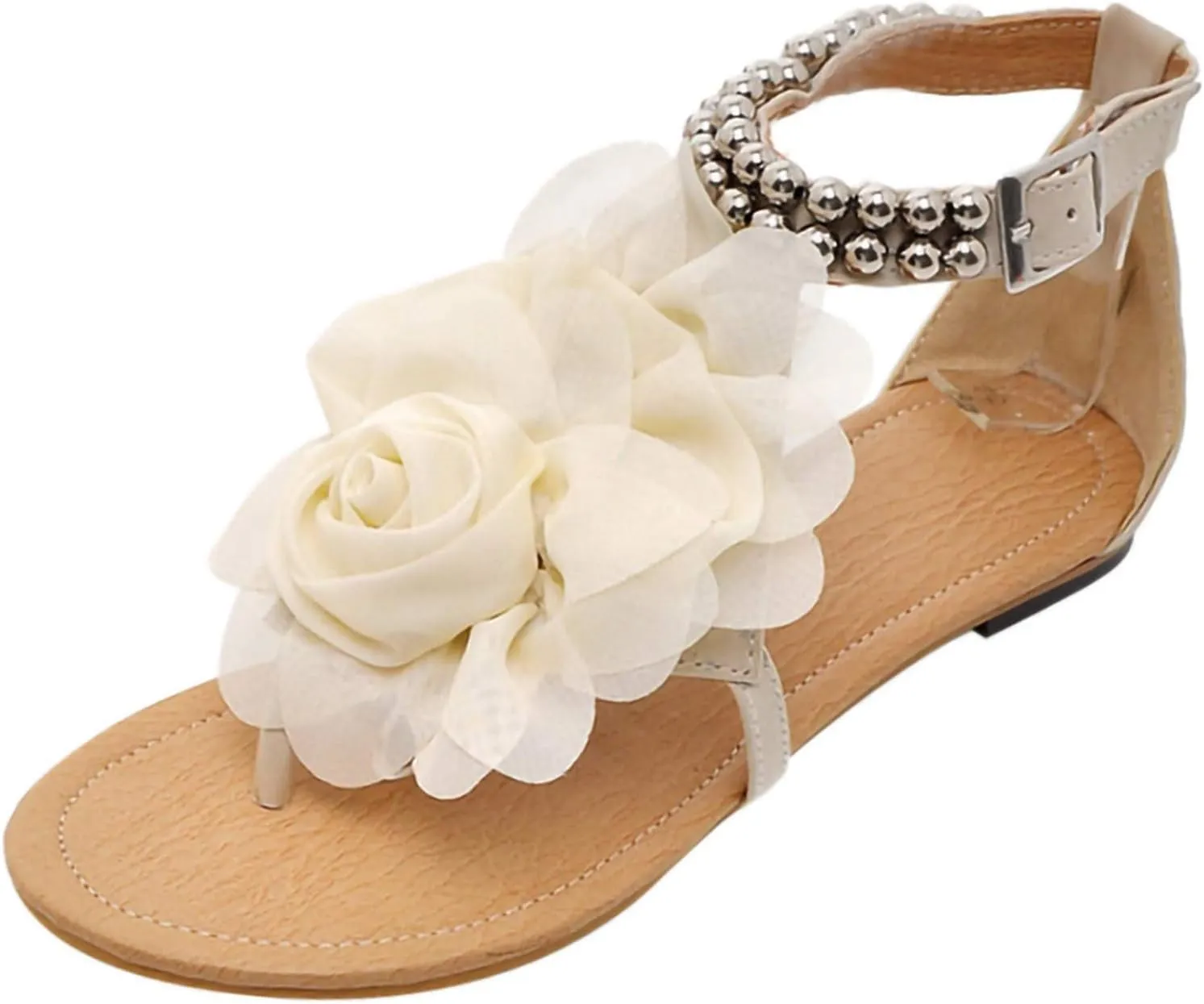 Thong Sandals for Women Beach,2020 New Womens Bohemia Flat Sandals Summer Beach Glitter Beaded Flip-Flop Thong Shoes