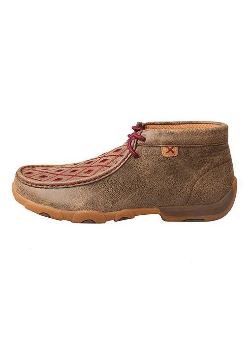 Twisted X Womens Chukka Driving Moccasins-Bomber/Mahogany