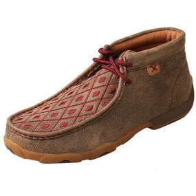 Twisted X Womens Chukka Driving Moccasins-Bomber/Mahogany