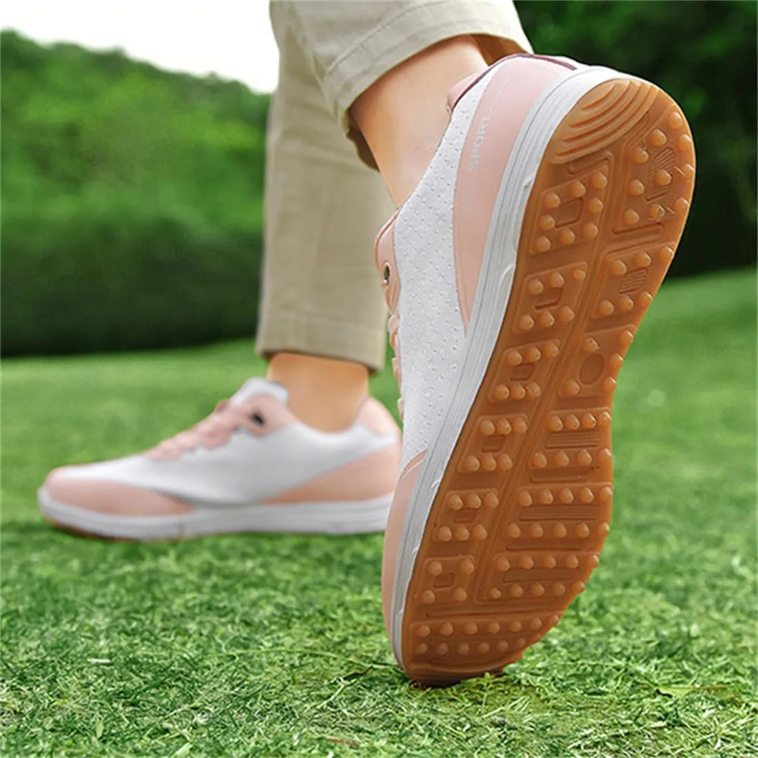 VEACAM Golf Shoes for Men, Spikeless Golf Sport Footwears Anti Slip Golfing Training Sneakers Lightweight Mens Golf Trainers