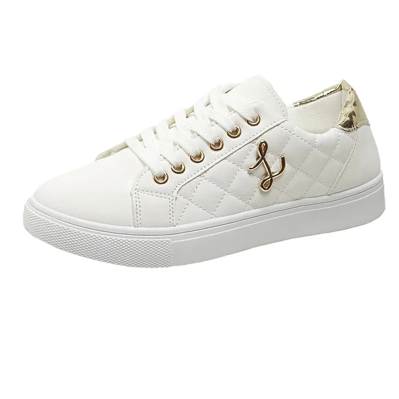 Women’s Breathable Fashion Sneakers | Soft Sole Casual Walking Shoes | White Vulcanized Flats for Women