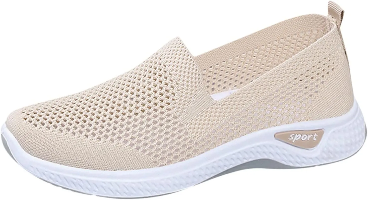 Women's Breathable Mesh Orthopedic Sneakers Comfortable Soft Sole Slip-on Loafers Tennis Shoes Casual Fashion Non-Slip Walking Shoes