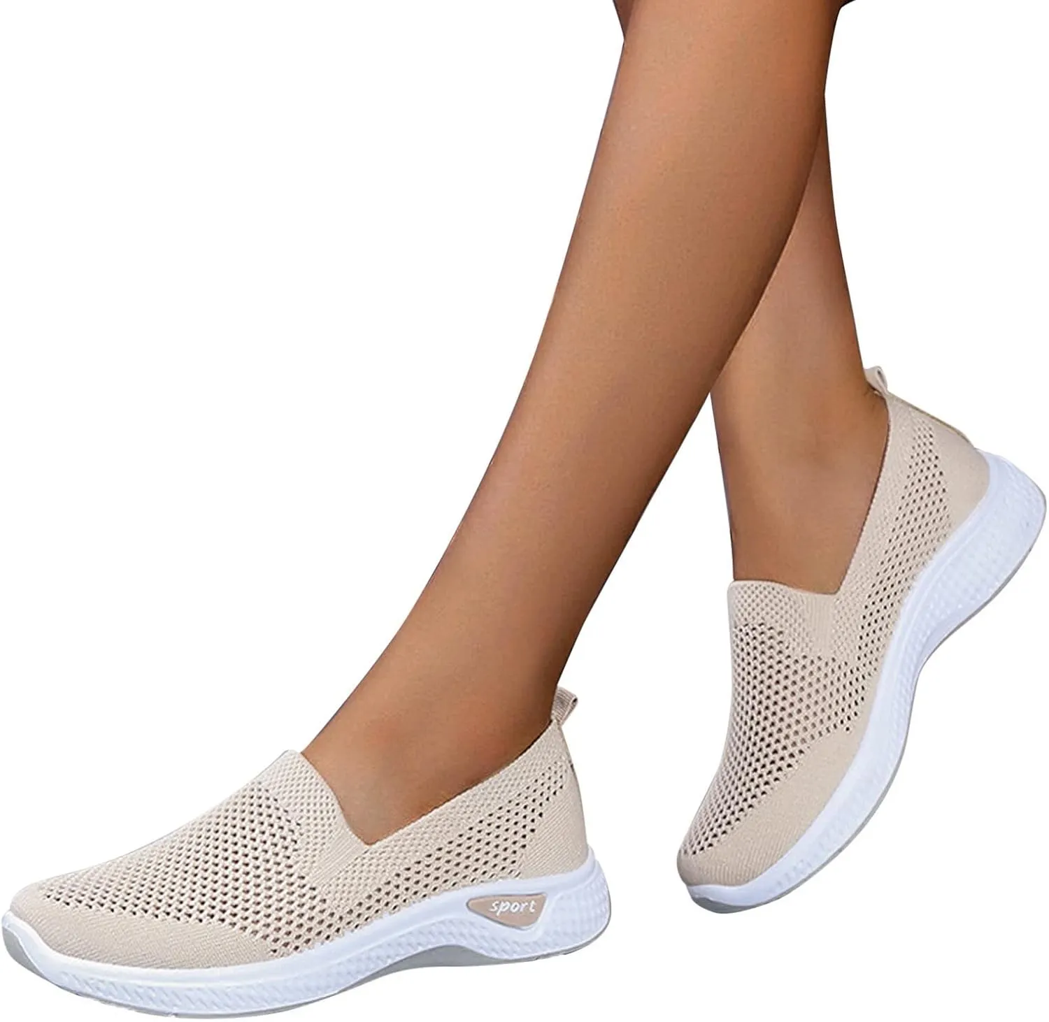 Women's Breathable Mesh Orthopedic Sneakers Comfortable Soft Sole Slip-on Loafers Tennis Shoes Casual Fashion Non-Slip Walking Shoes
