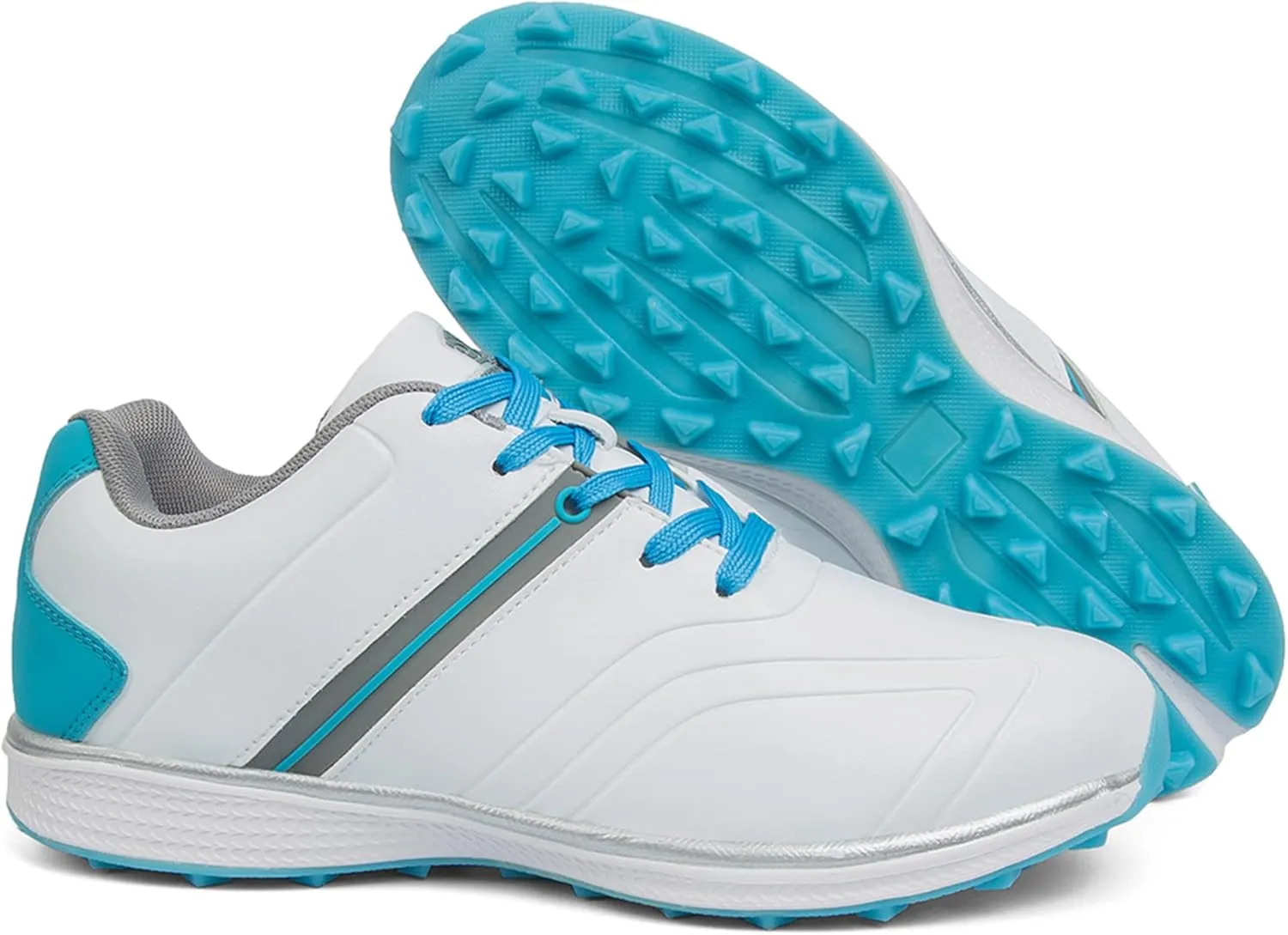 Women's Golf Shoes Spikeless Lace-Up Golf Trainers Waterproof Breathable Comfortable Lightweight