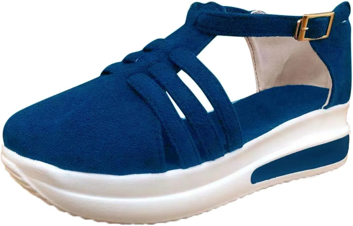 Women's Sandals Dressy, Sandals for Women Wedge Dressy Casual Breathable Flat Slippers Open Toe Walking Shoes