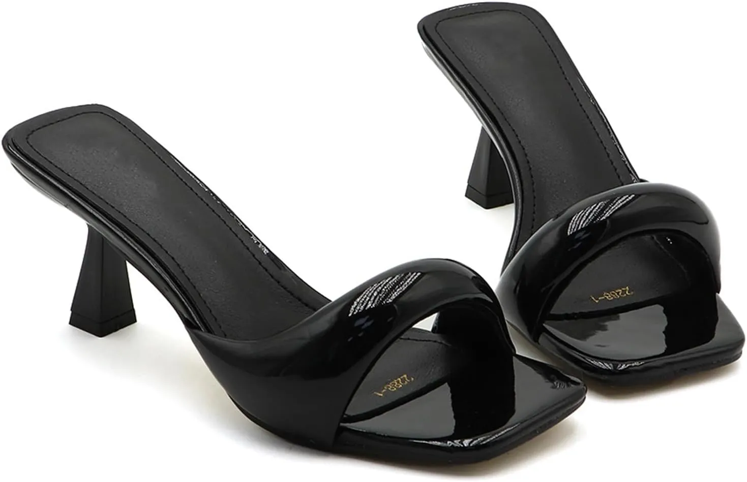Women’s Square-Toe High-Heeled Mules – Thick Heel Slip-On Dress Shoes for Parties, Banquets & Daily Wear (Sizes 6–11)