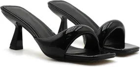 Women’s Square-Toe High-Heeled Mules – Thick Heel Slip-On Dress Shoes for Parties, Banquets & Daily Wear (Sizes 6–11)