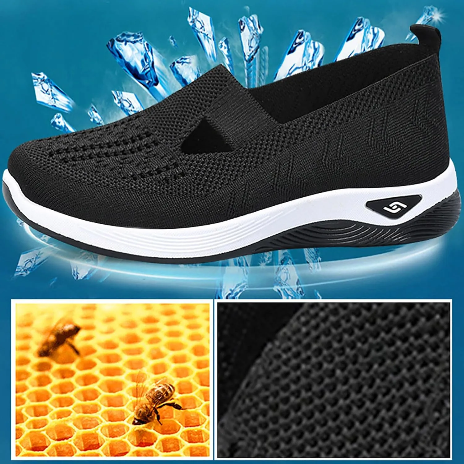 Women's Woven Orthopedic Breathable Soft Shoes Womens Running Shoes Wide Feet Casual Shoes White Platform Sneakers Slip On Tennis Shoe Loafers Dress Shoe
