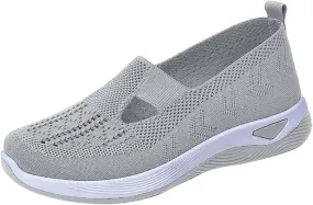 Women's Woven Orthopedic Breathable Soft Shoes Womens Running Shoes Wide Feet Casual Shoes White Platform Sneakers Slip On Tennis Shoe Loafers Dress Shoe