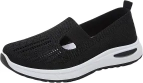 Women's Woven Orthopedic Breathable Soft Shoes Womens Tennis Shoes Lightweight Women's Casual Shoes Platform Sneakers White Tennis Shoe Cross Trainer Shoe