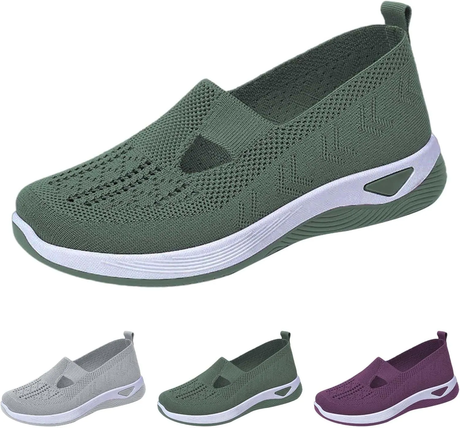 Women's Woven Orthopedic Breathable Soft Shoes Womens Tennis Shoes Sports Ladies Casual Shoes Wedge Sneakers Platform Tennis Shoe White Loafers