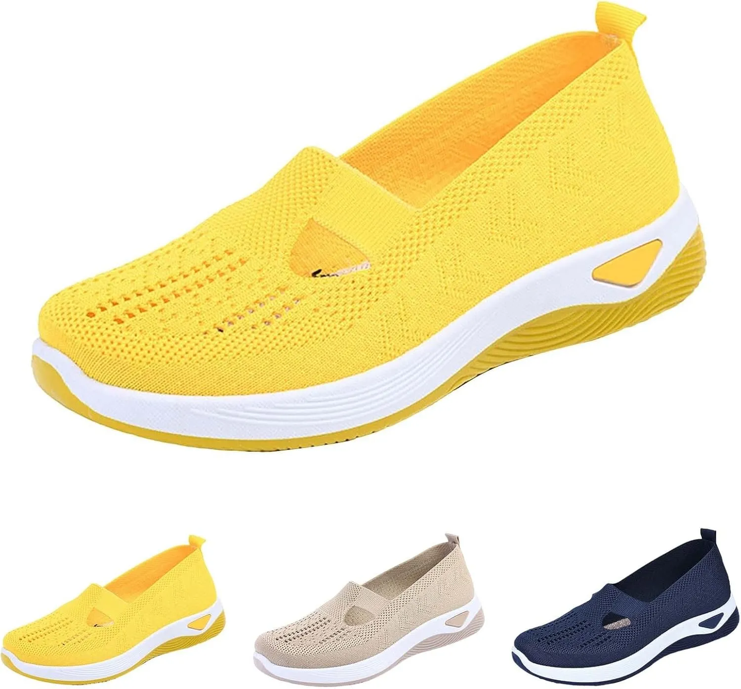 Womens Woven Orthopedic Walking Shoes Breathable Arch Support Sneakers for Heel Pain Relief Lightweight Anti Skid
